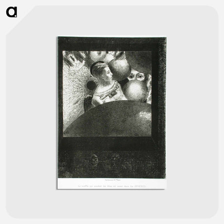 アートポストカード-À Edgar Poe (Le souffle qui conduit les êtres est aussi dans les Sphères) - オディロン ルドン Postcard.
