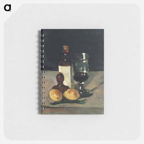 アートメモ帳-Still Life with Bottle, Glass, and Lemons - ポール セザンヌ Memo.
