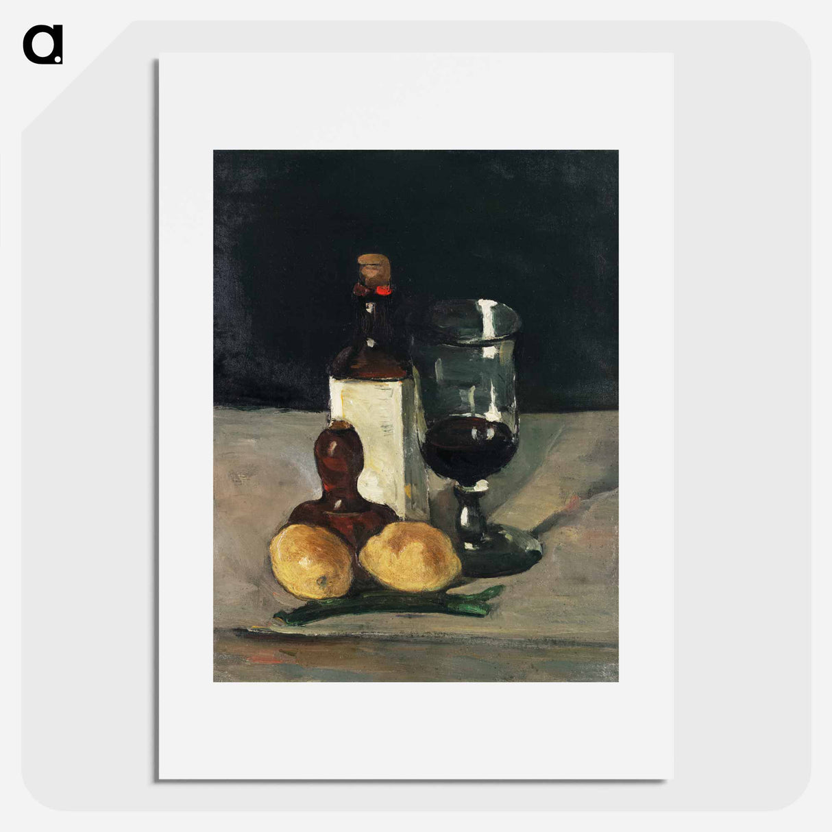 Still Life with Bottle, Glass, and Lemons - Paul Cezanne Poster.