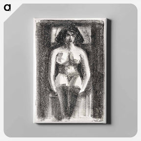 アートパネル-Seated Nude with Stockings
 - サミュエル ジェスルン Canvas.