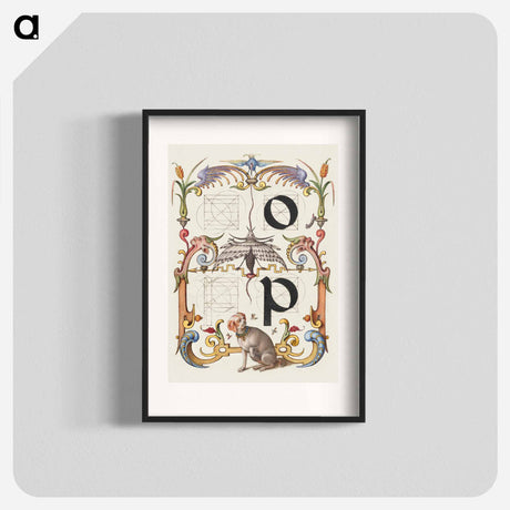 アートポスター-Guide for Constructing the Letters o and p from Mira Calligraphiae Monumenta or The Model Book of Calligraphy
 - 書道のお手本 Poster.