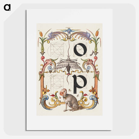 アートポスター-Guide for Constructing the Letters o and p from Mira Calligraphiae Monumenta or The Model Book of Calligraphy
 - 書道のお手本 Poster.