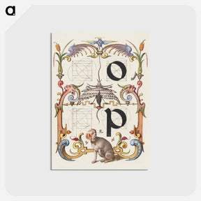 アートポストカード-Guide for Constructing the Letters o and p from Mira Calligraphiae Monumenta or The Model Book of Calligraphy
 - 書道のお手本 Postcard.