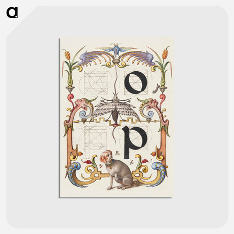 アートポストカード-Guide for Constructing the Letters o and p from Mira Calligraphiae Monumenta or The Model Book of Calligraphy
 - 書道のお手本 Postcard.