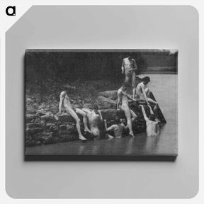 アートパネル-Study for The Swimming Hole - トーマス エイキンズ Canvas.