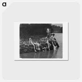 アートポストカード-Study for The Swimming Hole - トーマス エイキンズ Postcard.