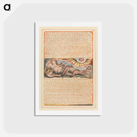 アートポストカード-Jerusalem, Plate 63, "Jehovah stood among the Druids" - ウィリアム ブレイク Postcard.