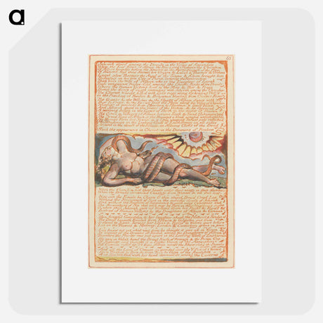 アートポスター-Jerusalem, Plate 63, "Jehovah stood among the Druids" - ウィリアム ブレイク Poster.