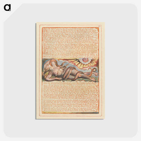 アートポストカード-Jerusalem, Plate 63, "Jehovah stood among the Druids" - ウィリアム ブレイク Postcard.