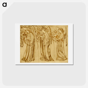 アートポストカード-Tile Design–Processing Angels - ウィリアム モリス Postcard.