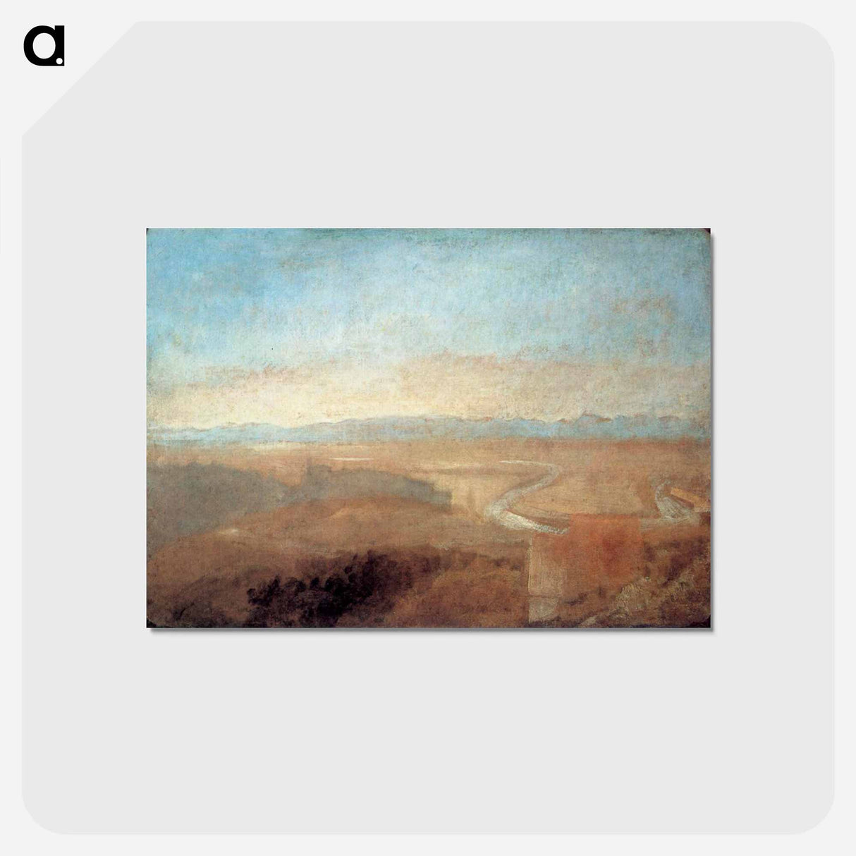 アートポストカード-Hill Town on the Edge of the Campagna - ウィリアム ターナー Postcard.
