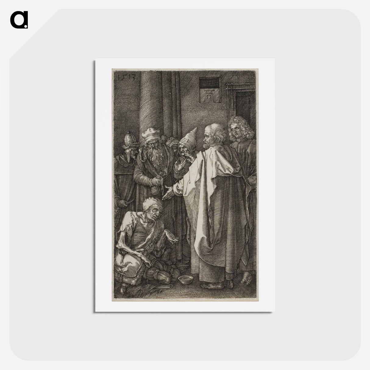 アートポストカード-St. Peter and St. John Healing the Cripple - アルブレヒト デューラー Postcard.