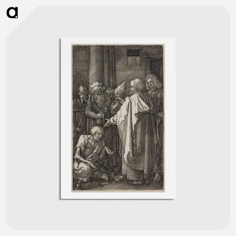 アートポストカード-St. Peter and St. John Healing the Cripple - アルブレヒト デューラー Postcard.