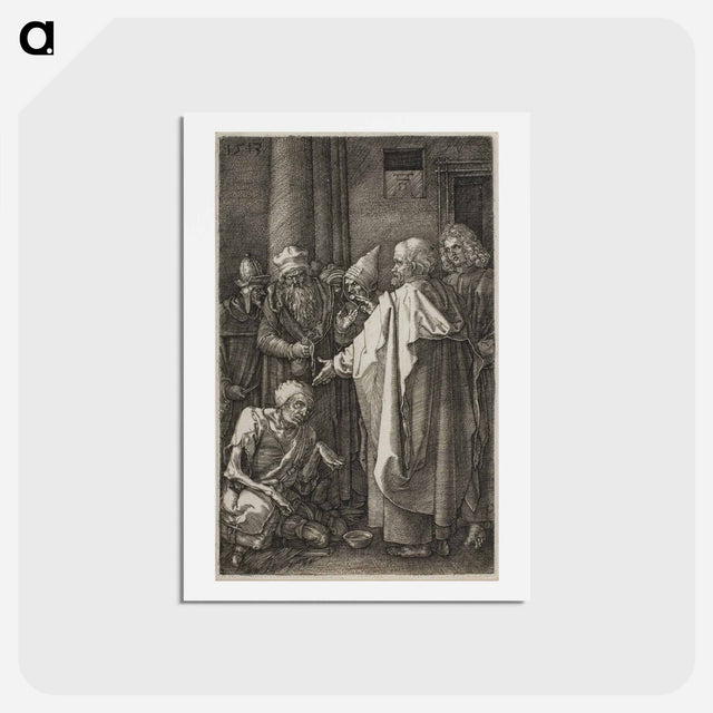アートポストカード-St. Peter and St. John Healing the Cripple - アルブレヒト デューラー Postcard.