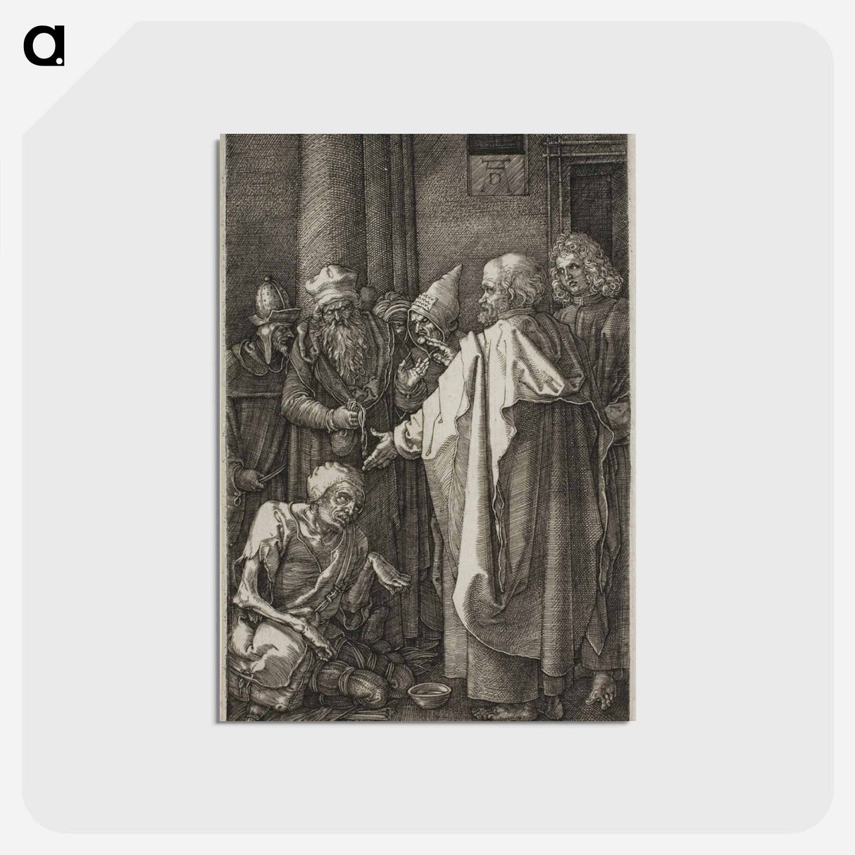 アートポストカード-St. Peter and St. John Healing the Cripple - アルブレヒト デューラー Postcard.