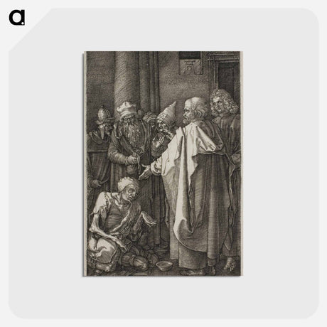 アートポストカード-St. Peter and St. John Healing the Cripple - アルブレヒト デューラー Postcard.