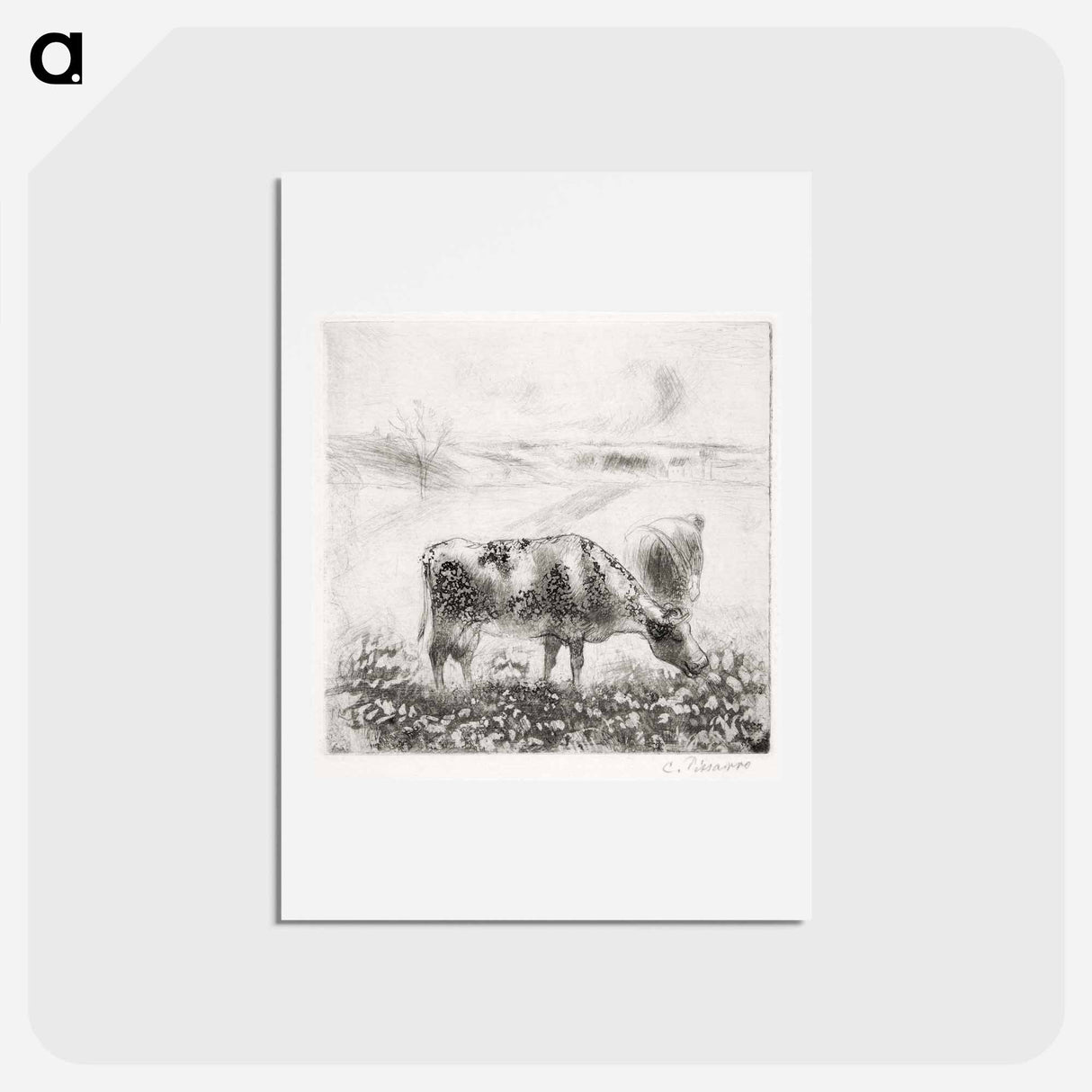 アートポストカード-La Vache - カミーユ ピサロ Postcard.