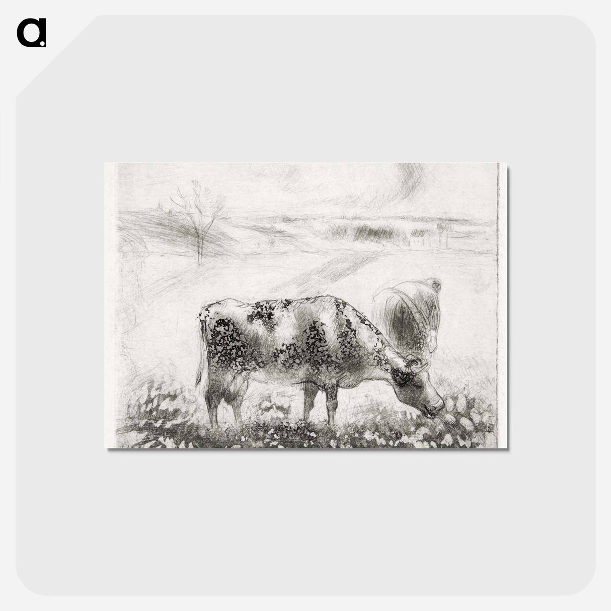 アートポストカード-La Vache - カミーユ ピサロ Postcard.