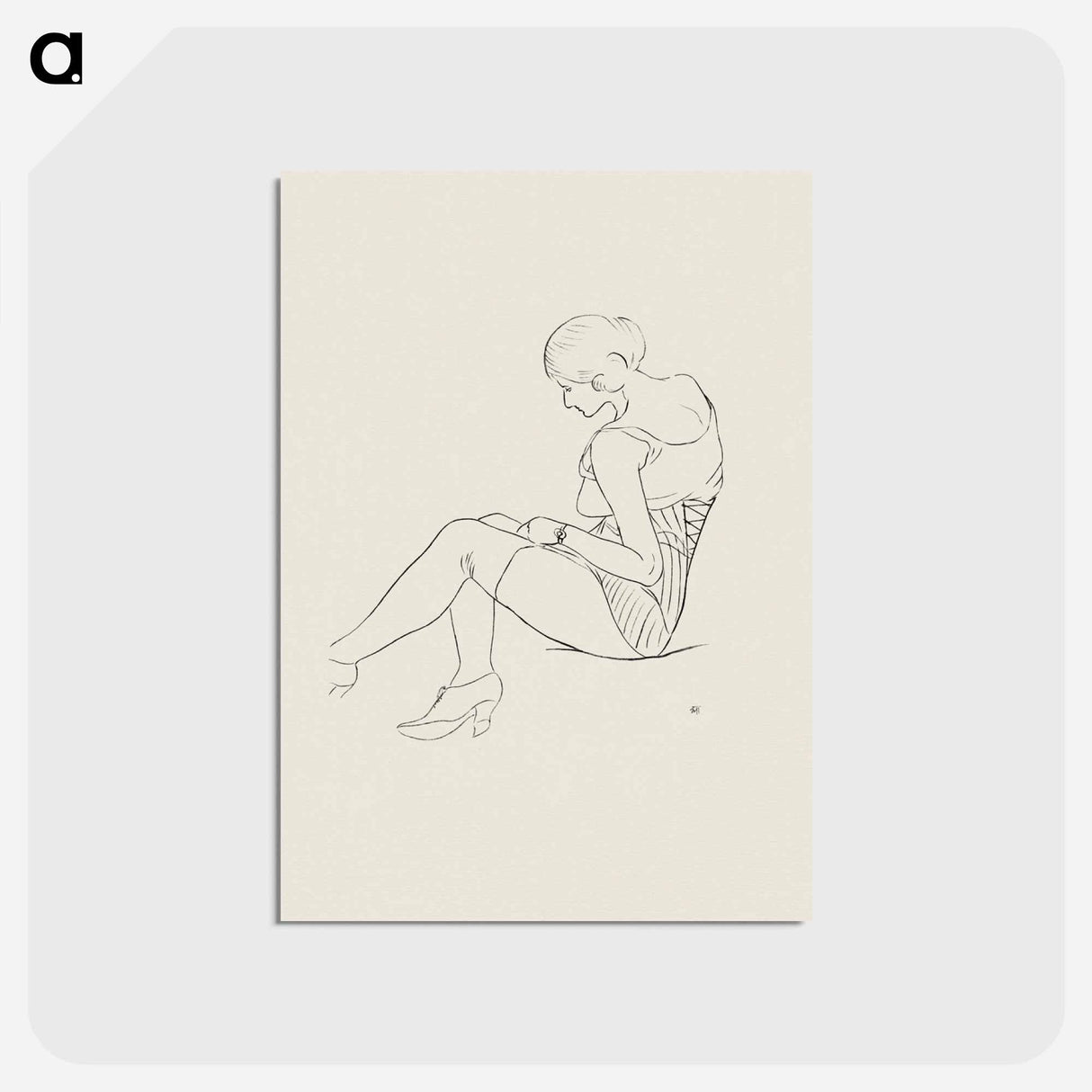 アートポストカード-Seated Semi-Nude Woman
 - クリーブランド美術館 Postcard.