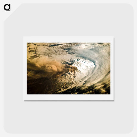 アートポストカード-Shiveluch Volcano Plume, Kamchatka
 - 上空からの地球 Postcard.