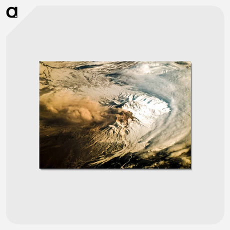 アートポストカード-Shiveluch Volcano Plume, Kamchatka
 - 上空からの地球 Postcard.