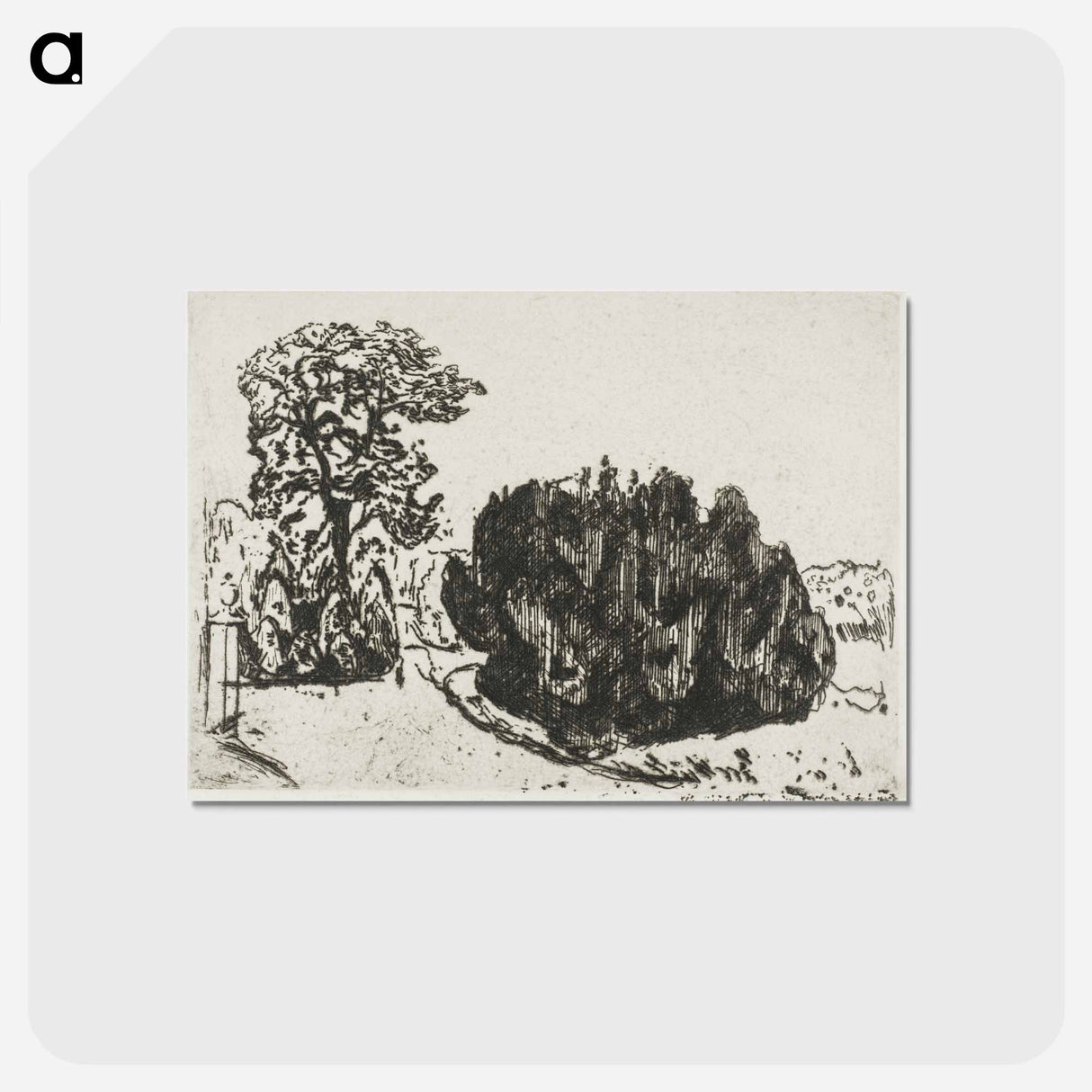 アートポストカード-Evening in the Park - エドヴァルド ムンク Postcard.