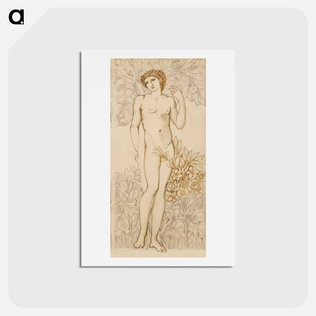 アートポストカード-The Angels of the Hierarchy: Male Nude: Imago Dei - エドワード バーン ジョーンズ Postcard.