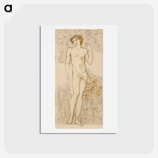アートポストカード-The Angels of the Hierarchy: Male Nude: Imago Dei - エドワード バーン ジョーンズ Postcard.