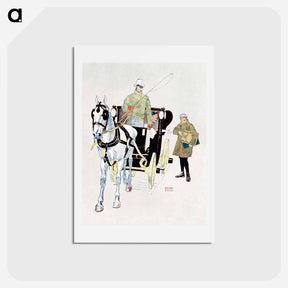 アートポストカード-Vintage carriage print in high resolution by Edward Penfield - エドワード ペンフィールド Postcard.