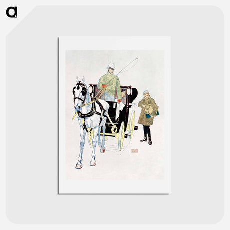 アートポストカード-Vintage carriage print in high resolution by Edward Penfield - エドワード ペンフィールド Postcard.