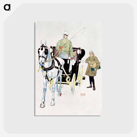 アートポストカード-Vintage carriage print in high resolution by Edward Penfield - エドワード ペンフィールド Postcard.
