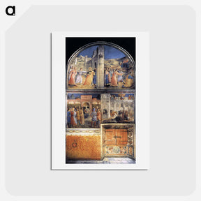 アートポストカード-View of east wall of the chapel - フラ アンジェリコ Postcard.