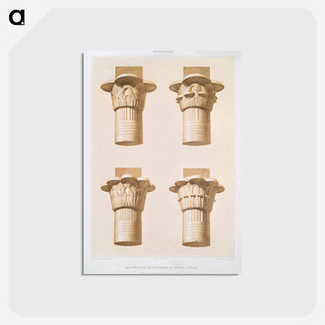 アートポストカード-Capitals of the Colonnade of Dromos, in Philae
 - エジプト美術史 Postcard.