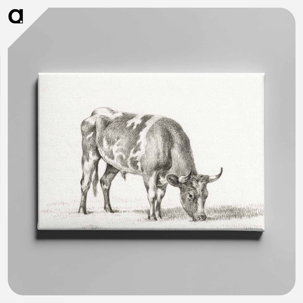 アートパネル-Grazing bull - ジャン ベルナール Canvas.
