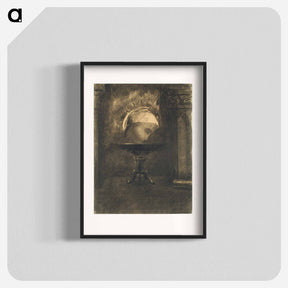 アートポスター-Head Wearing a Phrygian Cap, on a Salver - オディロン ルドン Poster.