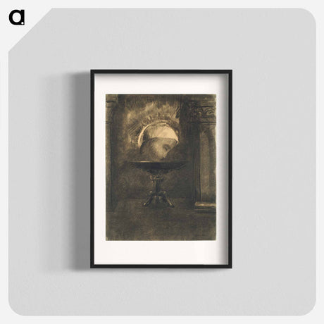 アートポスター-Head Wearing a Phrygian Cap, on a Salver - オディロン ルドン Poster.