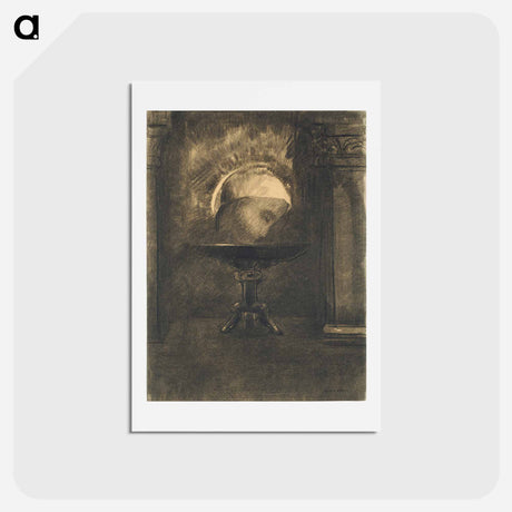 アートポストカード-Head Wearing a Phrygian Cap, on a Salver - オディロン ルドン Postcard.
