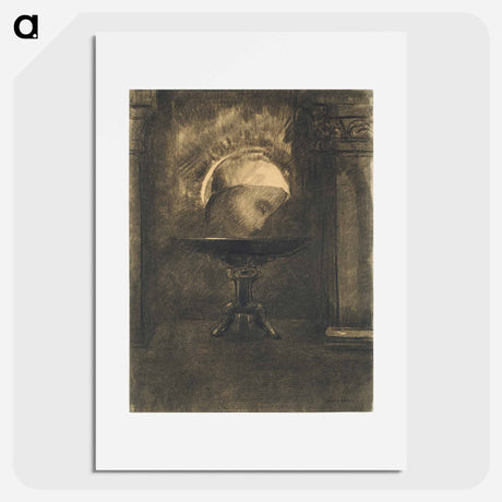 アートポスター-Head Wearing a Phrygian Cap, on a Salver - オディロン ルドン Poster.