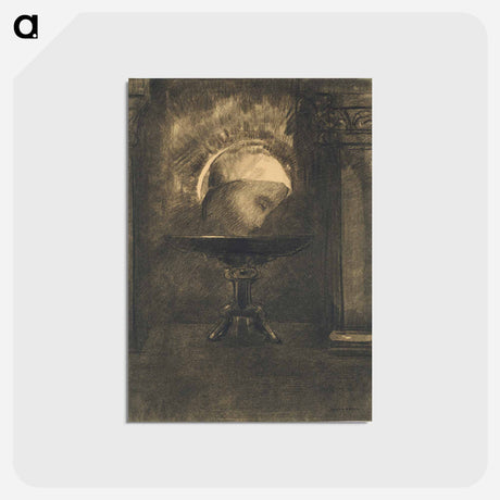 アートポストカード-Head Wearing a Phrygian Cap, on a Salver - オディロン ルドン Postcard.