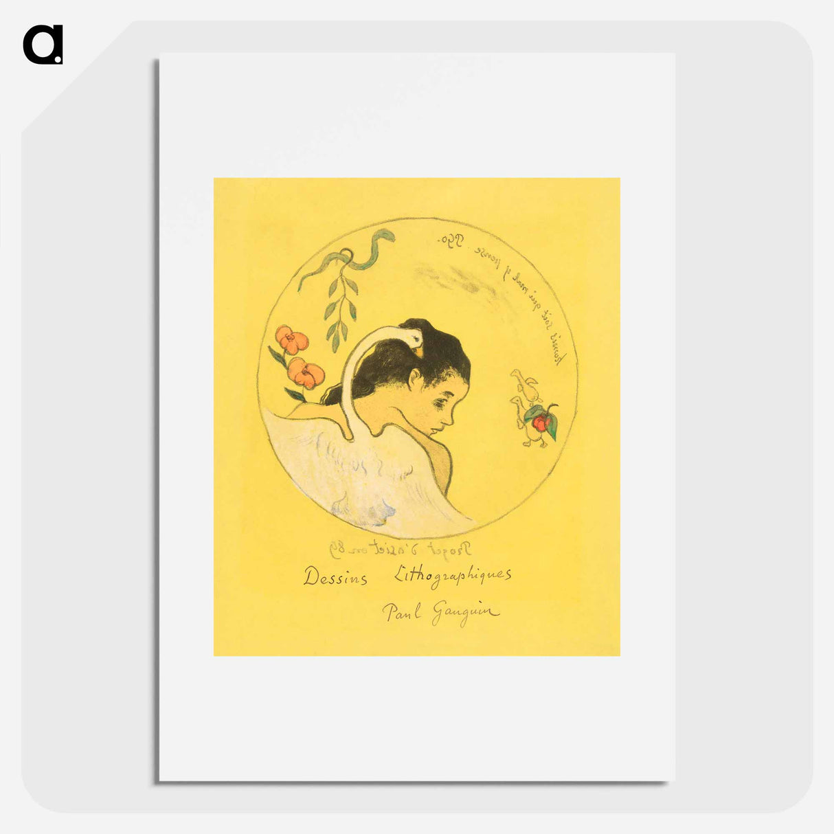 Projet d'assiette (Leda) (Design for a Plate [Leda]) - Paul Gauguin Poster.