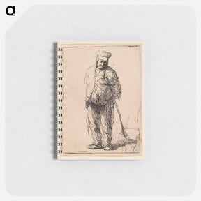 アートメモ帳-Ragged Peasant with His Hands behind Him, Holding a Stick - レンブラント ファン レイン Memo.