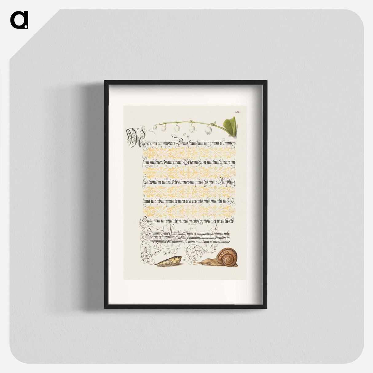アートポスター-Lily of the Valley, Pupa, and Land Snail from Mira Calligraphiae Monumenta or The Model Book of Calligraphy
 - 書道のお手本 Poster.