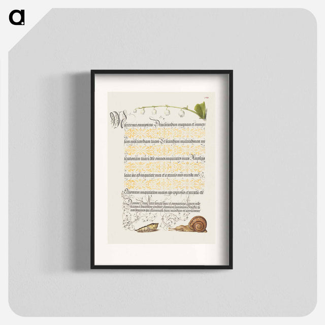 アートポスター-Lily of the Valley, Pupa, and Land Snail from Mira Calligraphiae Monumenta or The Model Book of Calligraphy
 - 書道のお手本 Poster.