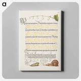アートパネル-Lily of the Valley, Pupa, and Land Snail from Mira Calligraphiae Monumenta or The Model Book of Calligraphy
 - 書道のお手本 Canvas.