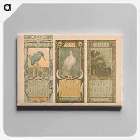 アートパネル-Kalenders voor januari, mei en juli 1904 by Theo van Hoytema - テオ ヴァン ホイテマ Canvas.