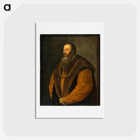 アートポストカード-Portrait of Pietro Aretino - ティツィアーノ ヴェチェッリオ Postcard.