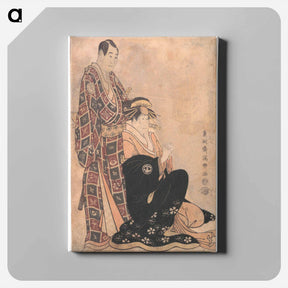 アートパネル-Sagawa Kikunojo III as the Courtesan Katsuragi,and Sawamura Sojuro - 東洲斎 写楽 Canvas.