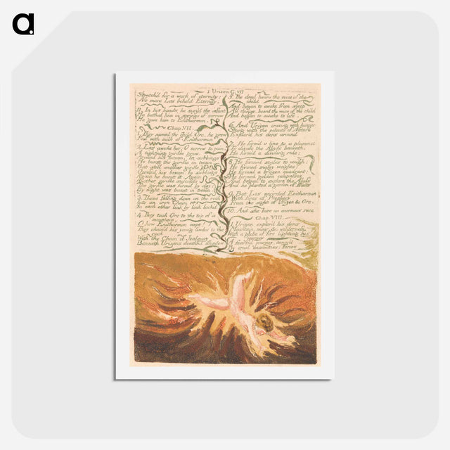アートポストカード-The First Book of Urizen, Plate 19 - ウィリアム ブレイク Postcard.