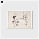 アートポストカード-Interiööri jossa taiteilijan vaimo ellan - アルバート エーデルフェルト Postcard.