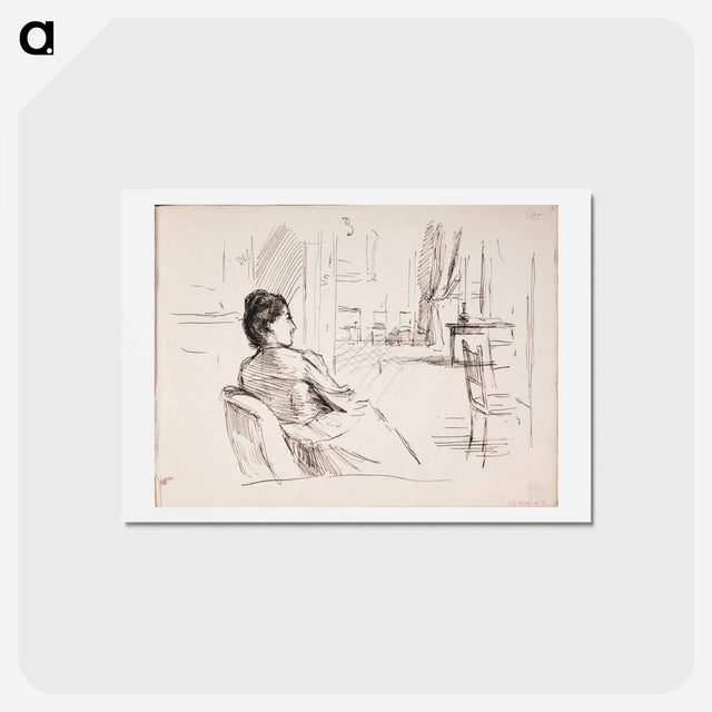 アートポストカード-Interiööri jossa taiteilijan vaimo ellan - アルバート エーデルフェルト Postcard.